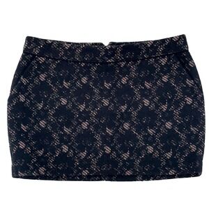 Maison Scotch Tweed Mini Skirt Sz 3 Black Lace Textured Party Cocktail Fall Dark